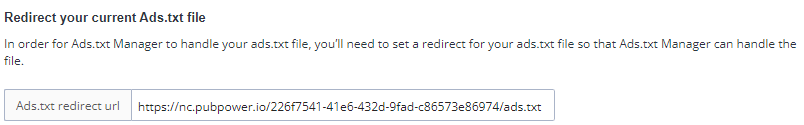 ads.txt redirect url